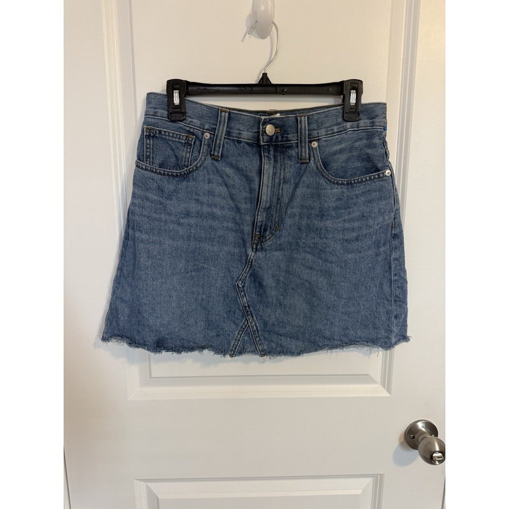 Madewell Rigid Jean Denim‎ Skirt Relaxed Women's Size  28 Raw Hem